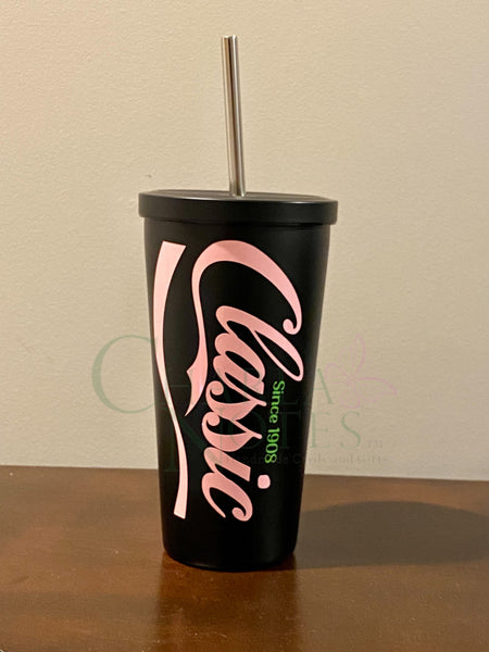 Classic Pink and Green Tumbler