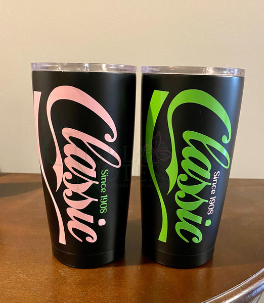 Classic Pink and Green Tumbler