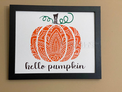 Hello Pumpkin Framed Canvas