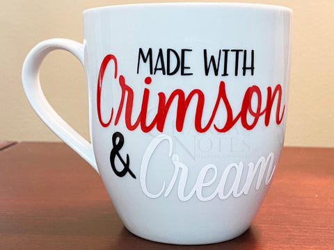 Made with Crimson and Cream Personalized Mug