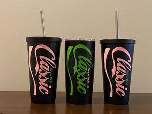 Classic Pink and Green Tumbler