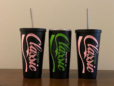 Classic Pink and Green Tumbler