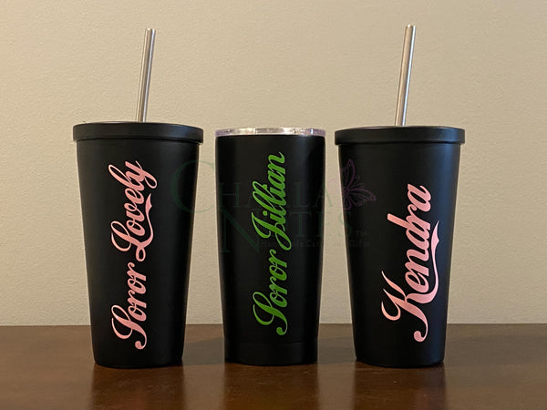 Classic Pink and Green Tumbler